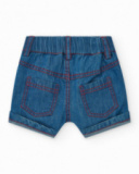 Completo per bambino con t-shirt rossa e pantaloncini in jeans