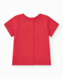 Completo per bambino con t-shirt rossa e pantaloncini in jeans