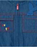 Giacca in denim per bambino con tasche e ricami