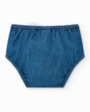 Completo per bambina con t-shirt bianca di medusa e gonna in denim con volant