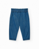 Completo per bambina con t-shirt rossa di balena e pantaloni in denim con ricamo