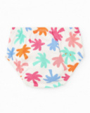 Completo fucsia per bambina con vestito estivo e culotte con stampa tropicale