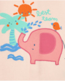 Conjunto crema y rosa para niña con camiseta de elefante