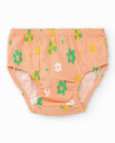 Conjunto para niña con blusa salmón y braguita amarilla con