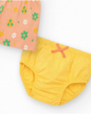 Vestido melocotón para niña con estampado floral y tirantes