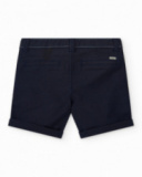 Bermudas azul marino para niño con dobladillo enrollado Bermudas azul marino para niño con dobladillo enrollado