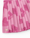 Falda plisada rosa para niña con estampado abstracto