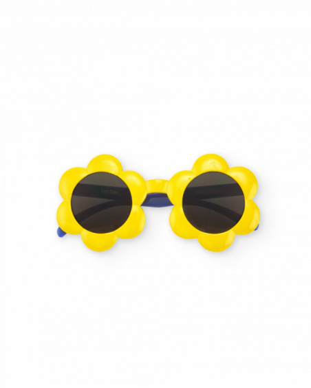 Gafas de sol amarillas para niña con forma de flor