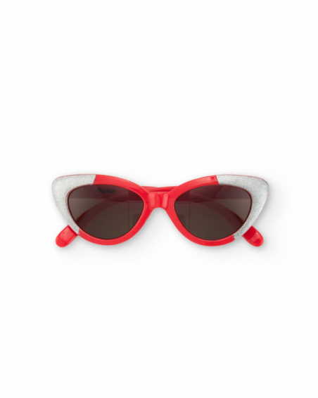 Gafas de sol rojas y blancas para niña