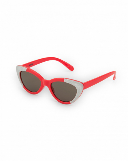 Gafas de sol rojas y blancas para niña