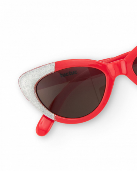 Gafas de sol rojas y blancas para niña