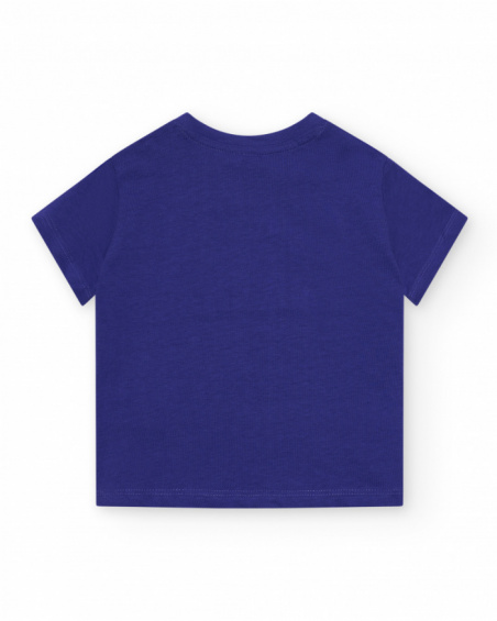 Camiseta azul para niño con coco y texto "Coconut Milk Shake"