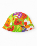 Gorro reversible para niña con bordado de piña Gorro reversible para niña con bordado de piña