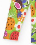 Leggings verdi per bambina con stampa di frutta tropicale Leggings verdi per bambina con stampa di frutta tropicale