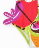 Bañador para niña con loro tropical y detalles florales