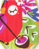 Bañador para niña con loro tropical y detalles florales