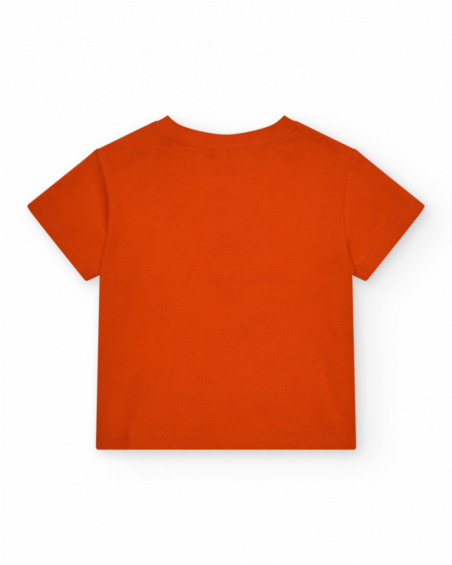 Camiseta roja para niña con estampado de pájaro