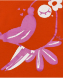 Camiseta roja para niña con estampado de pájaro Camiseta roja para niña con estampado de pájaro