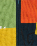 Chaqueta multicolor de tricot para niño con capucha y cremallera