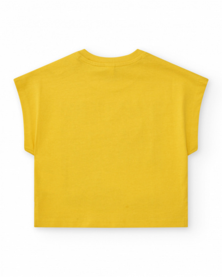 Camiseta amarilla para niño con estampado de dinosaurios y