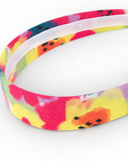 Diadema rígida para niña con estampado floral multicolor