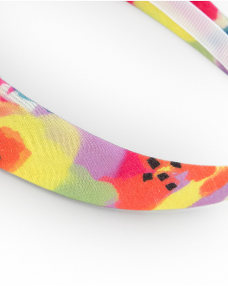 Diadema rígida para niña con estampado floral multicolor
