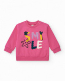 Sudadera para niña en rosa con letras "Smile"