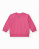 Sudadera para niña en rosa con letras "Smile"