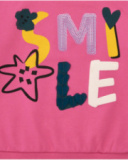 Sudadera para niña en rosa con letras "Smile"