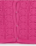 Chaqueta para niña en rosa con botones frontales