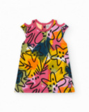 Vestido para niña en multicolor con cortes en los hombros Vestido para niña en multicolor con cortes en los hombros
