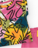 Conjunto para niña con camiseta floral y short rosa