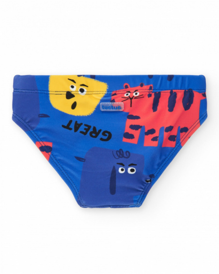 Culetín para niño en azul con animales tropicales