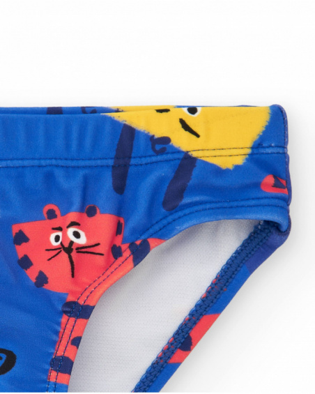 Culetín para niño en azul con animales tropicales