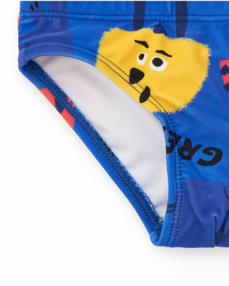 Culetín para niño en azul con animales tropicales