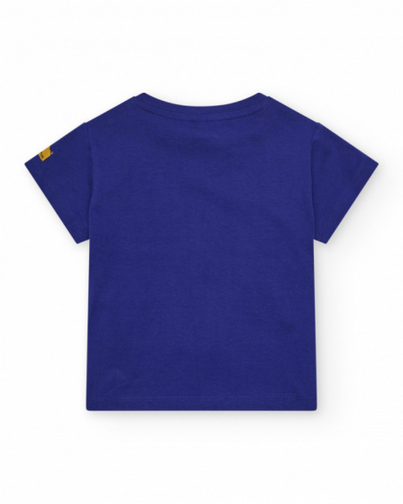 Conjunto para niño con camiseta azul y pantalón corto amarillo