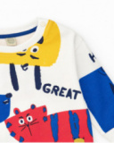 Sudadera para niño en blanco con estampado de animales