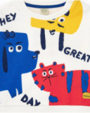 Sudadera para niño en blanco con estampado de animales