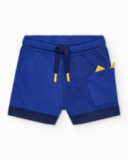 Bermuda para niño en azul con cordón amarillo Bermuda para niño en azul con cordón amarillo