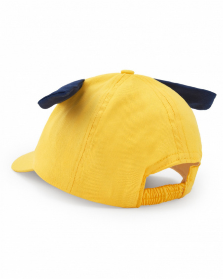Gorra para niña en amarillo con orejas azules