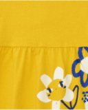 Vestito per bambina gialla con fiori e spalle scoperte Vestito per bambina gialla con fiori e spalle scoperte