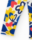 Leggings per bambina blu con fiori e vita elastica Leggings per bambina blu con fiori e vita elastica