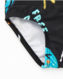 Slip da bagno per bambino nero con stampa colorata Slip da bagno per bambino nero con stampa colorata