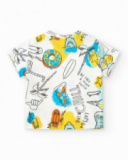 T-shirt per bambino bianca con chitarre e donut T-shirt per bambino bianca con chitarre e donut