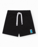 Bermuda per bambino nero con cordino bianco regolabile Bermuda per bambino nero con cordino bianco regolabile