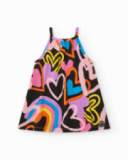 Vestito per bambina nero con cuori Vestito per bambina nero con cuori
