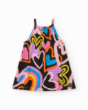 Vestito per bambina nero con cuori Vestito per bambina nero con cuori