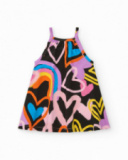 Vestito per bambina nero con cuori Vestito per bambina nero con cuori