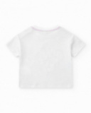 T-shirt per bambina bianca con fiori T-shirt per bambina bianca con fiori