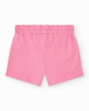 Pantaloncini per bambina rosa con vita elastica Pantaloncini per bambina rosa con vita elastica